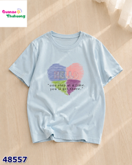 Áo chữ Hello xanh biển