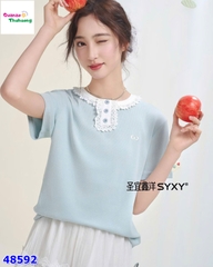 Set áo xanh, chân váy trắng