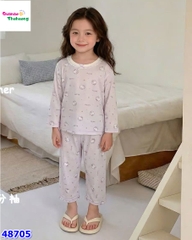 Bộ Tencel dài tím kitty nhí