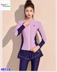 Đồ bơi Yuke tím viền xanh