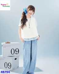 Set bộ áo trắng yếm kem lấp lánh