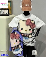 Áo thun trắng Kitty váy ren