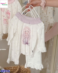 Bộ Tencel lửng Honey trắng nàng tiên cá tím