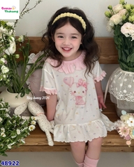 Đầm ngủ Honey trắng Kitty bóng bay