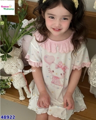 Đầm ngủ Honey trắng Kitty bóng bay