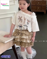 Chân váy tầng nâu