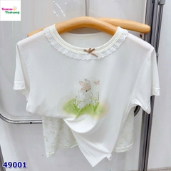 Bộ Tencel trắng thỏ đồng cỏ