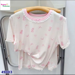 Bộ Tencel hồng Pony