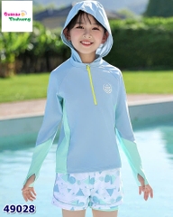 Bộ bơi tím xanh kèm nón