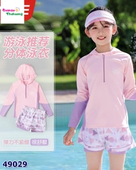 Bộ bơi hồng tím kèm nón