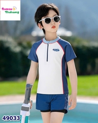 Bộ bơi trắng viền xanh Rocket