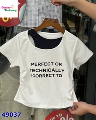 Áo thun trắng cổ đen Perfect