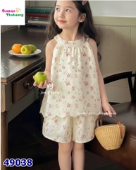 Set J&J áo yếm kem hoa hồng