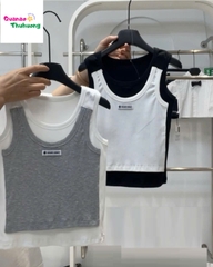 Áo M+ 2 lớp sát nách đen trắng