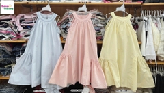 Đầm babydoll viền bím hồng