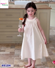 Đầm babydoll viền bím kem