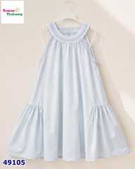 Đầm babydoll viền bím xanh