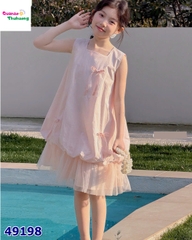 Set áo váy hồng đính nơ