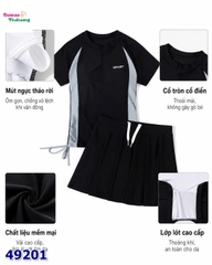 Set váy bơi Yuke đen sport