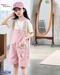 Set yếm hồng , áo in trái tim