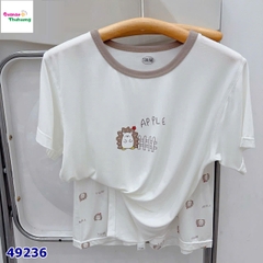 Bộ tencel W trắng nhím nâu