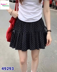 Chân váy bí đen chấm bi đính nơ 2 bên