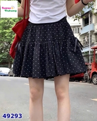 Chân váy bí đen chấm bi đính nơ 2 bên