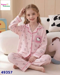 Pyjama Qke dài hồng Kitty gương