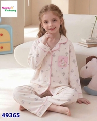 Pyjama Qke dài kem túi thỏ hồng
