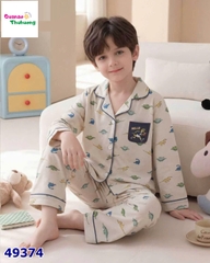 Pyjama Qke dài xanh khủng long Hello