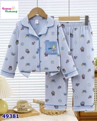 Pyjama Qke dài xanh siêu nhân & phi thuyền