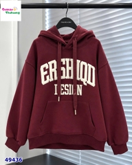 Áo Hoodie đỏ đô Ershiqii