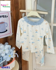 Bộ Honey kem Elsa nhí cổ xanh