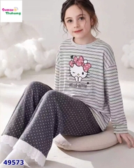 Bộ dài Qke sọc xám Hello Kitty