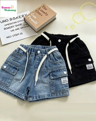 Quần short jean xanh nhạt túi hộp UG1250