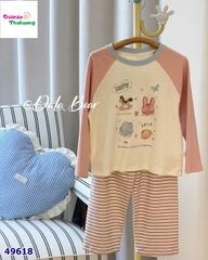 Bộ Tobela dài kem tay hồng ngựa Happy