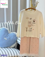Bộ Tobela dài kem mèo nơ kitten