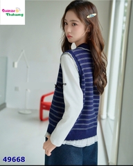 Set Syci gile sọc xanh, quần jean xanh