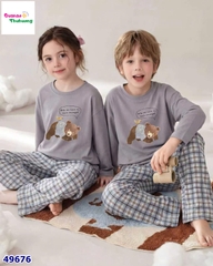 Bộ dài QKE xám gấu nâu