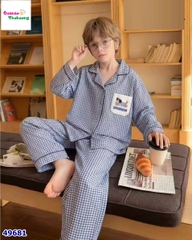 Pyjama Qke caro xanh cún
