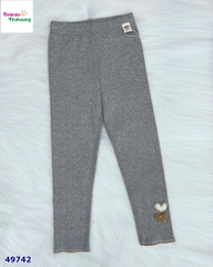 Legging xám nhạt thêu trái tim