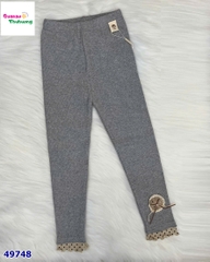 Legging xám gấu kem chấm bi