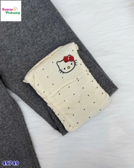 Legging xám đậm gấu thêu kitty