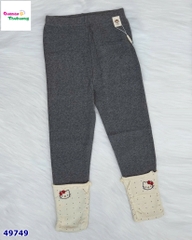 Legging xám đậm gấu thêu kitty