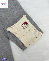 Legging xám nhạt gấu thêu kitty