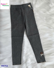 Legging xám thêu bông hoa