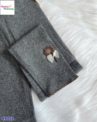 Legging xám thêu bông hoa