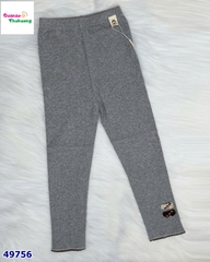 Legging xám thêu nơ đính hoa
