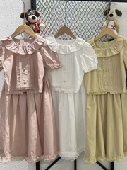 Set váy XXY trắng viền ren