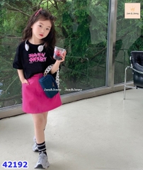 Set Jam&Jenny áo đen, chữ hồng - size 8-9y